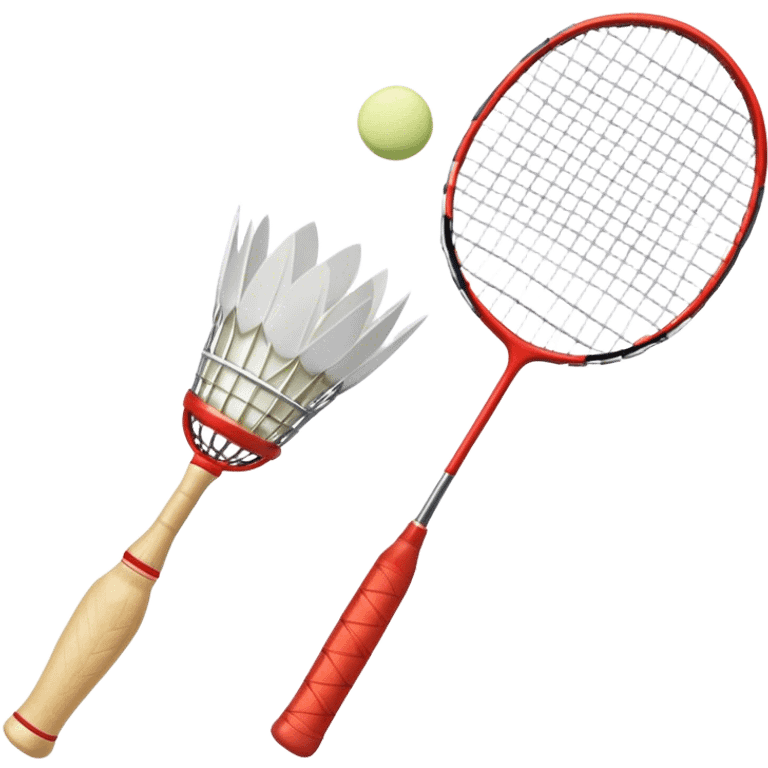 Shuttlecock and badminton racket emoji