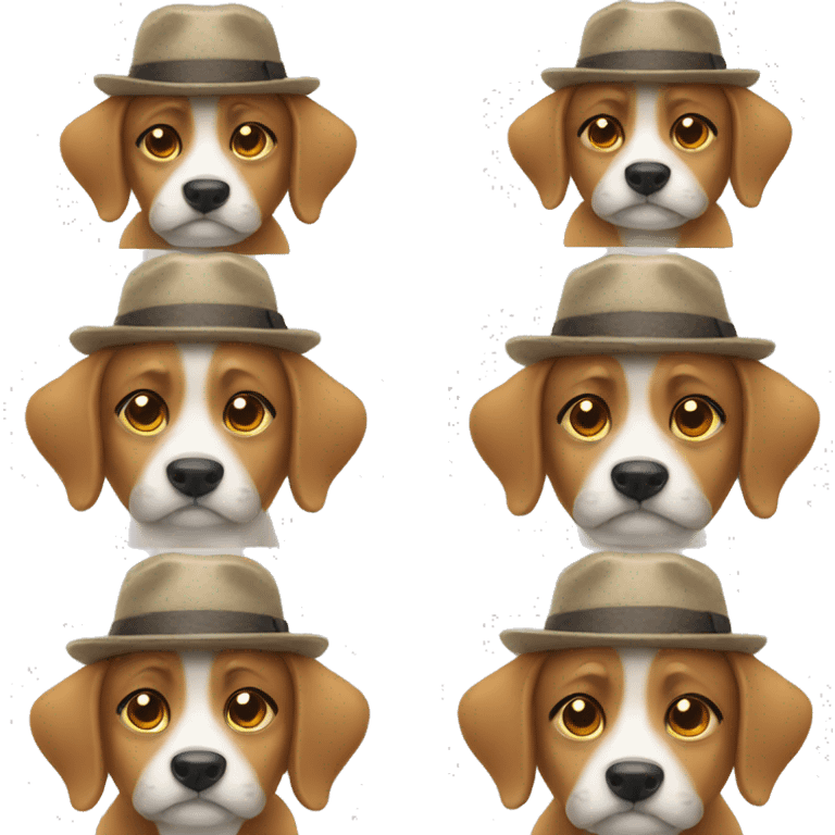 Dog wearing hat emoji