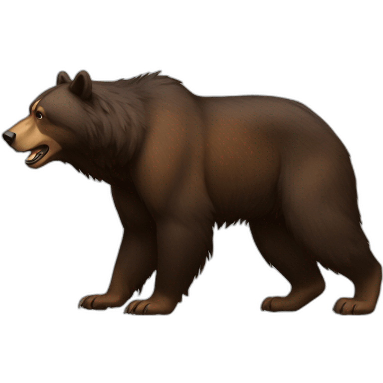 Aggressiv standing bear from the side  emoji