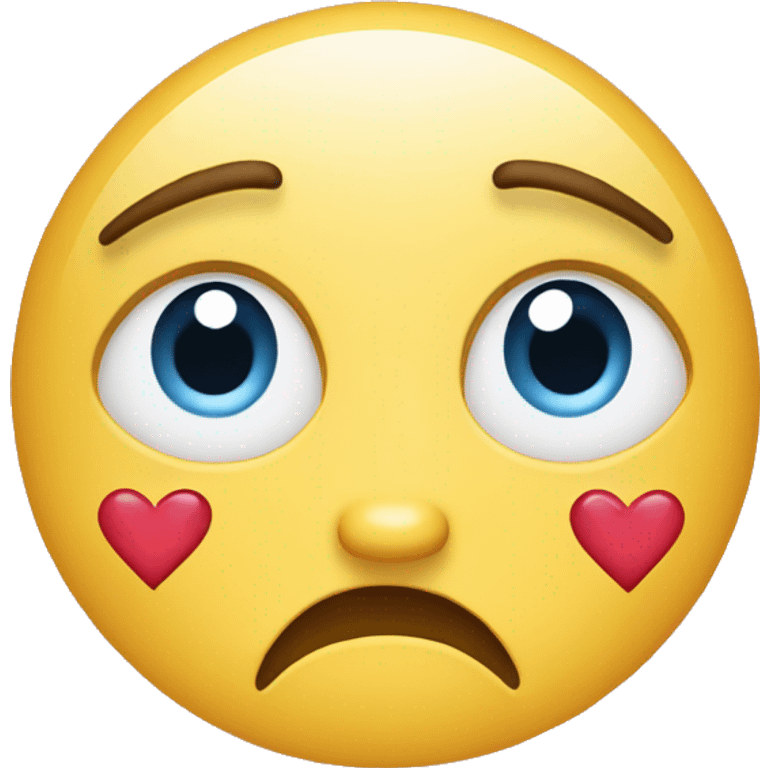 Classic emoji crying with hearts surrounding it emoji