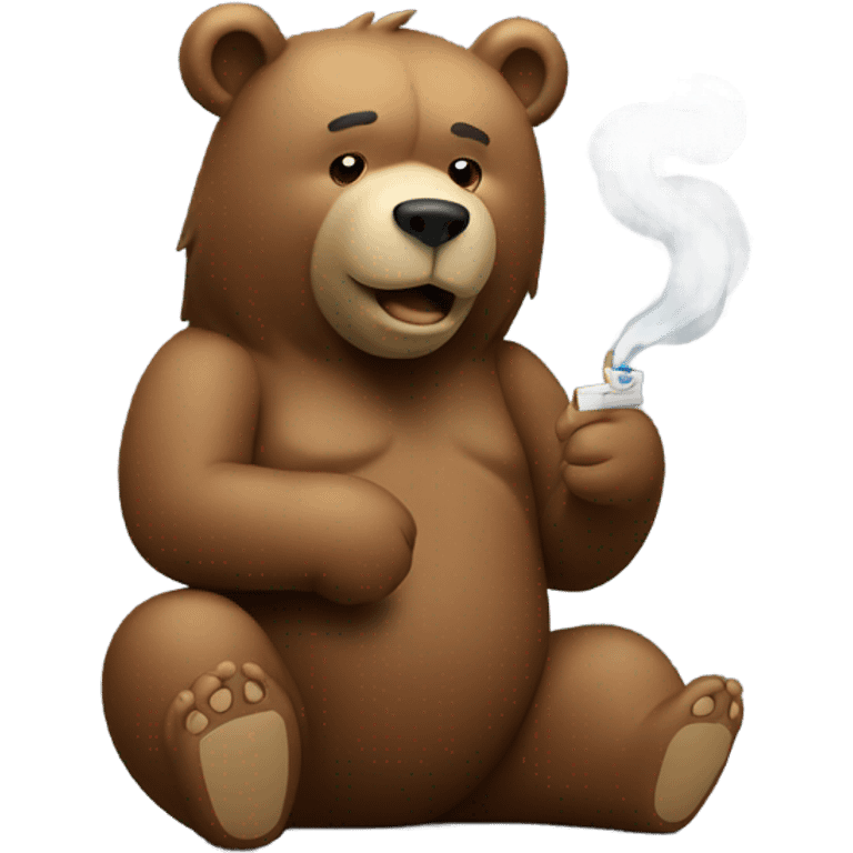 Bear smoking a joint  emoji