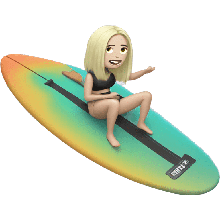 billie eilish riding a surf board emoji