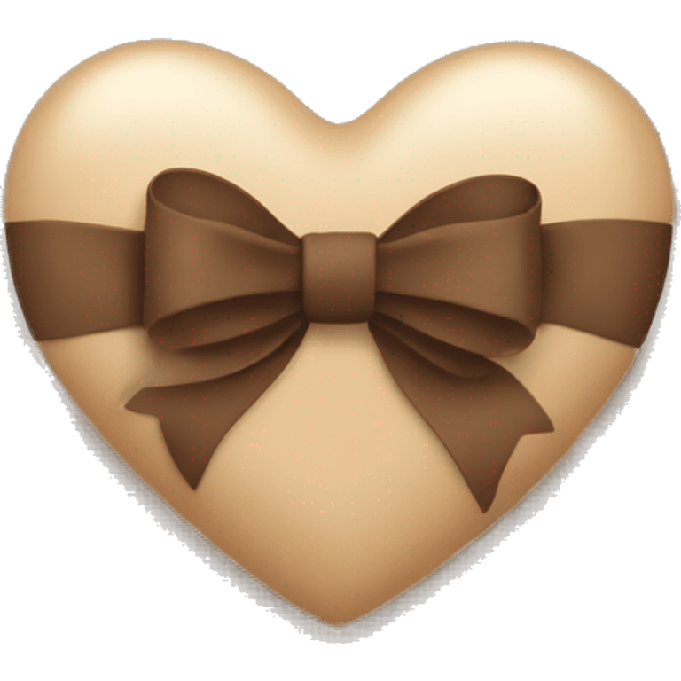 beige heart with a brown bow emoji