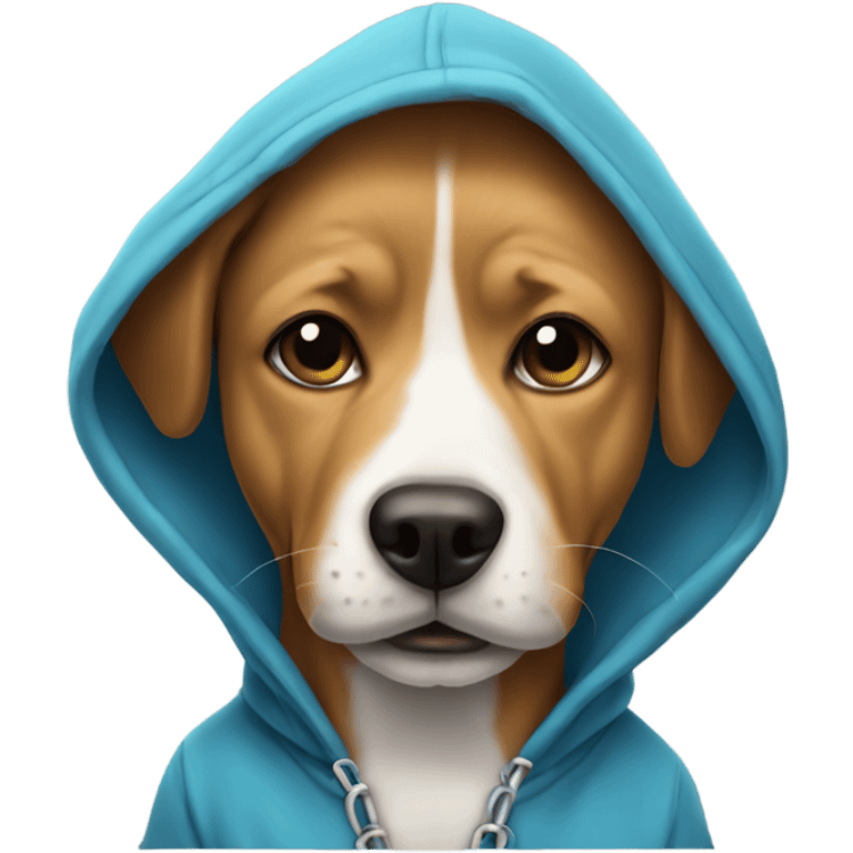 Dog wearing a hoodie emoji