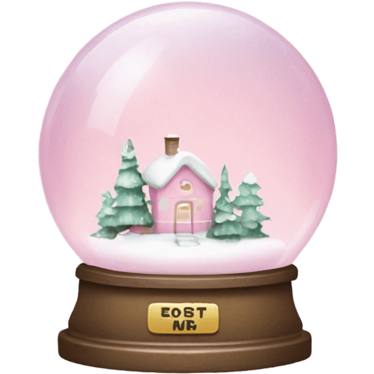 Pastel pink snow globe emoji