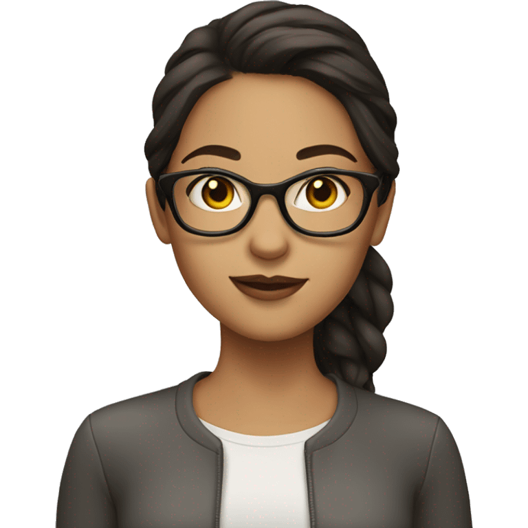 brunette girl with glasses emoji