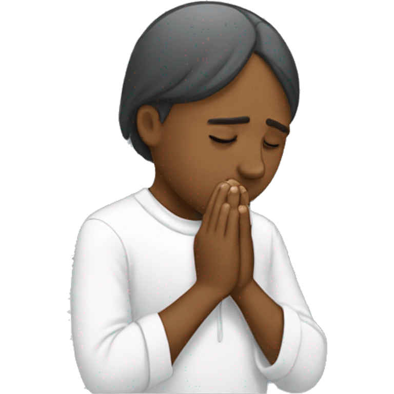 A person crying and praying at the same time emoji