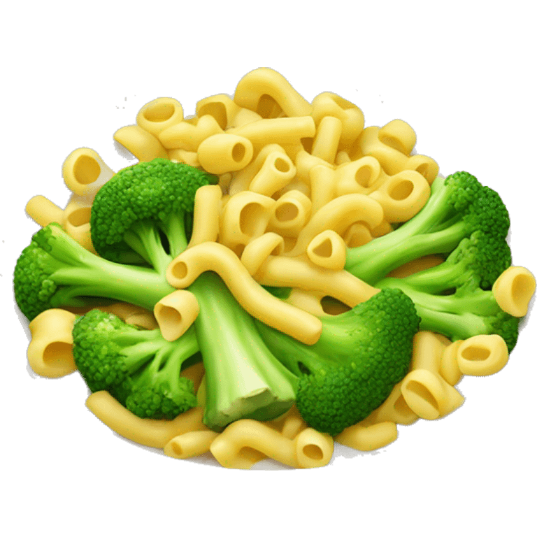 dish with macaroni and pieces of broccoli emoji