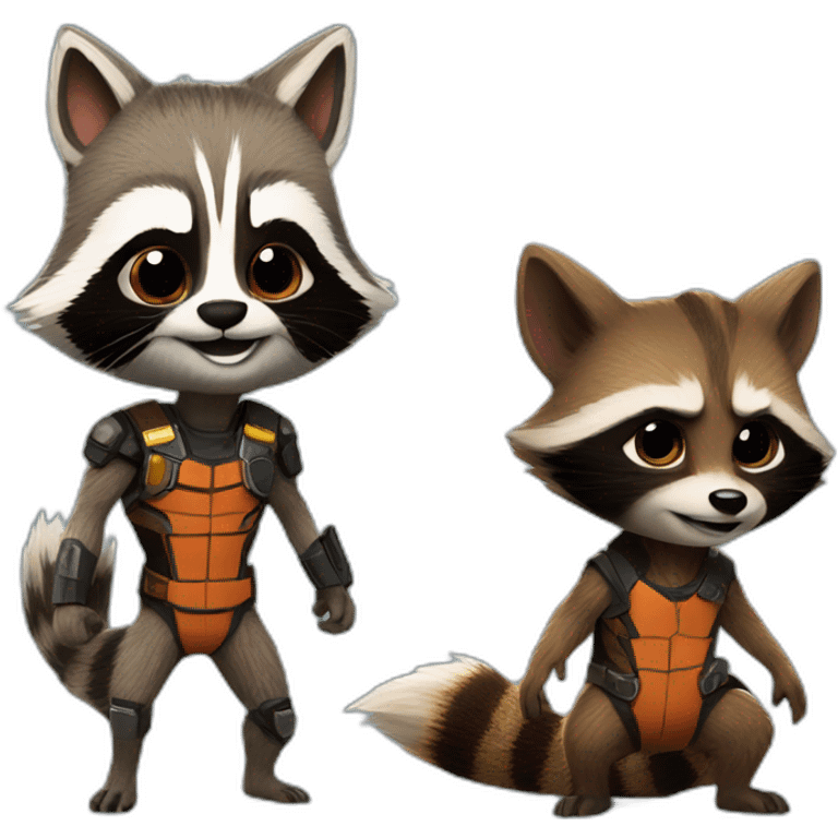 rocket racoon and groot emoji