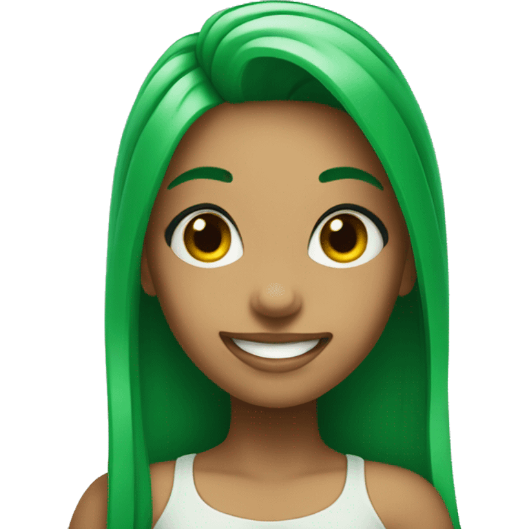 girl thumbs up green hair  emoji