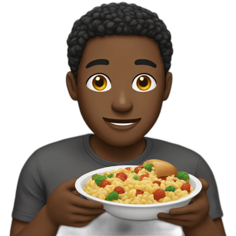 Black guy eating his favorite food emoji