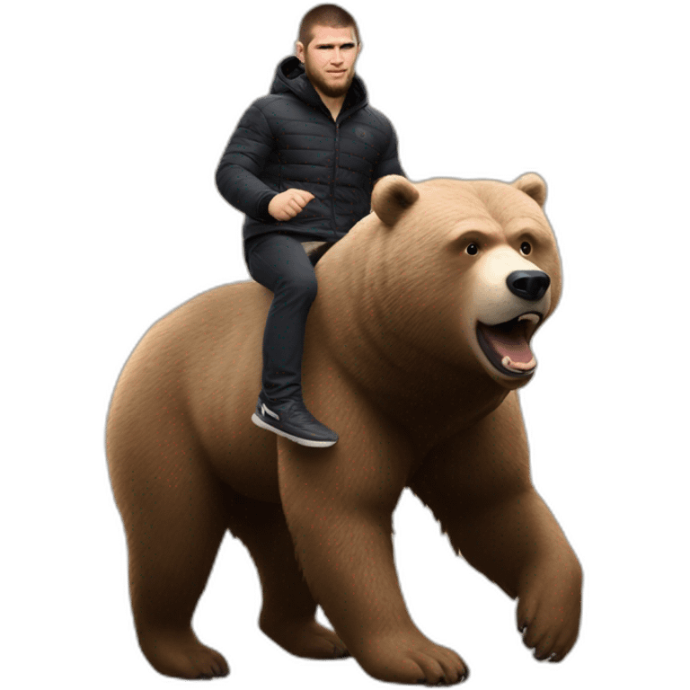 khabib nurmagomedov riding a bear emoji