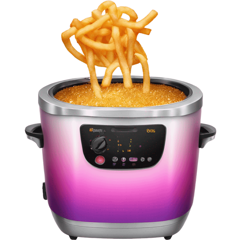 Pink ombre deep fryer with glitter  emoji