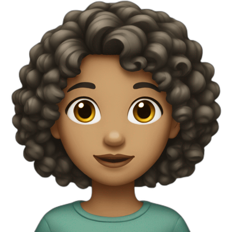 Girl with curly black hair emoji