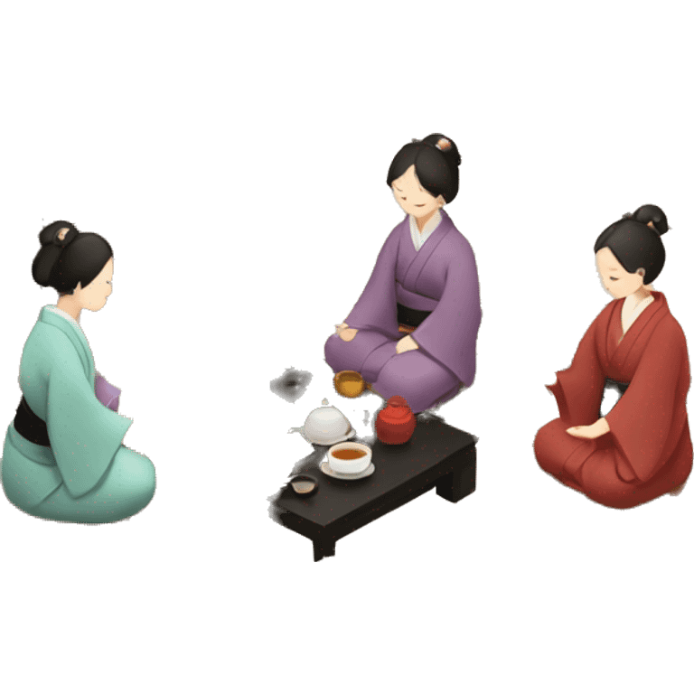 Tea ceremony in Japanese tatami  emoji