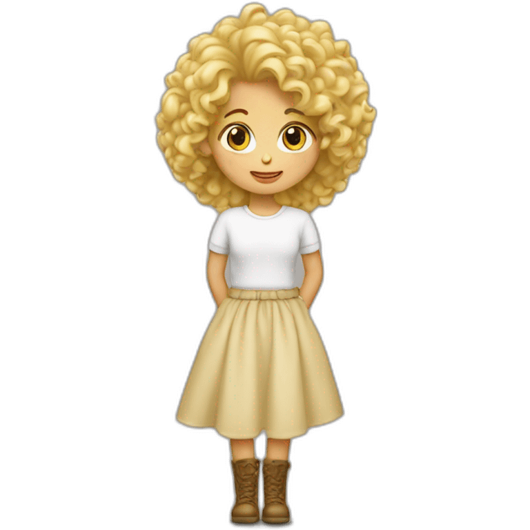 Fille avec les cheveux bouclés blonds  emoji