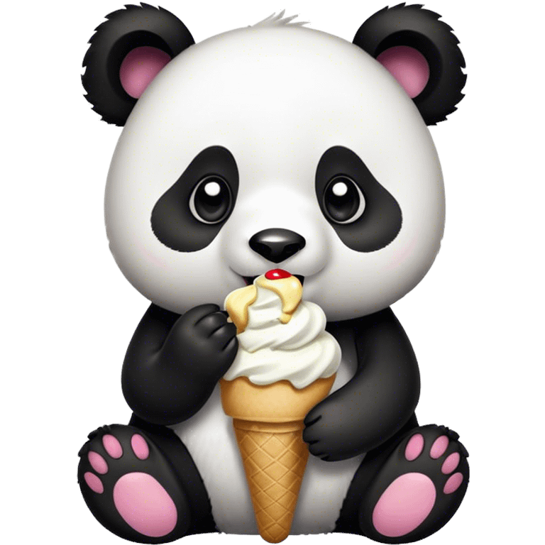 Panda eating ice cream emoji