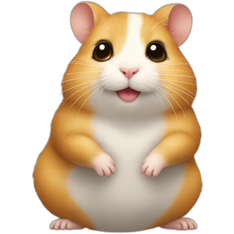 hamster sit on a cat back emoji