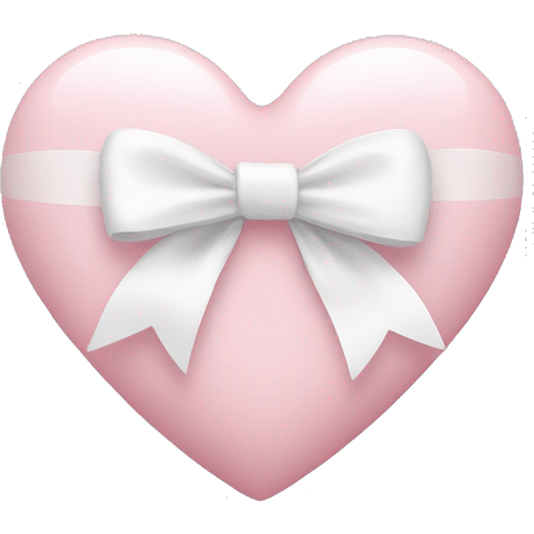 Pastel pink heart with white bow emoji