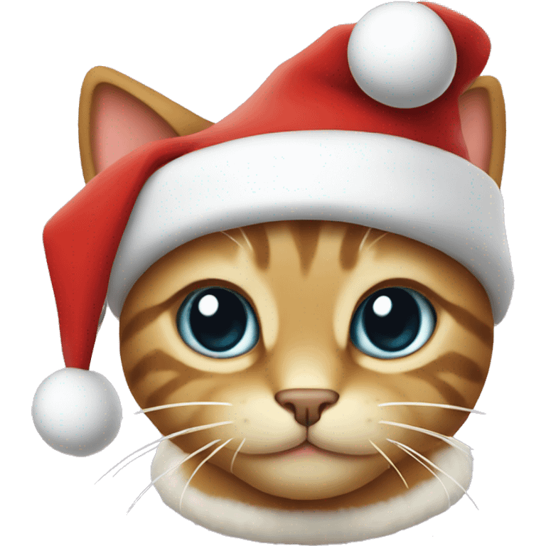 Kitty wearing a Santa hat emoji