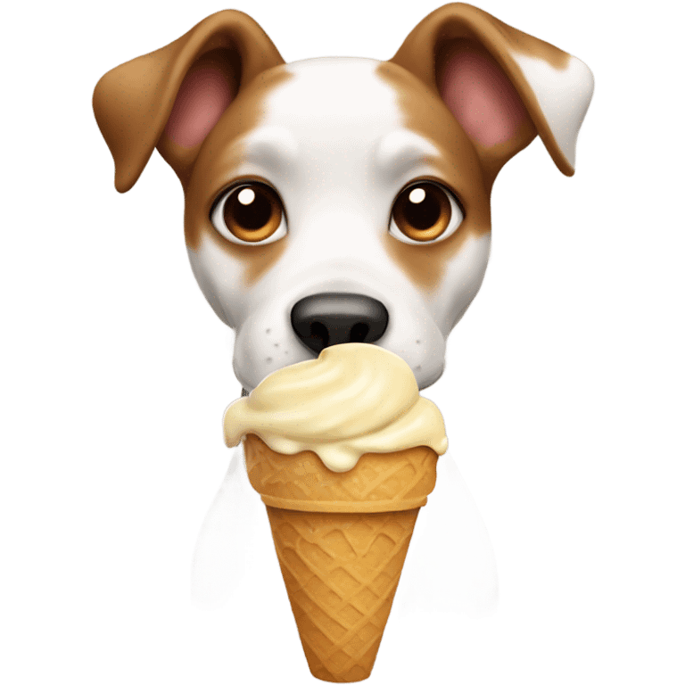 Dog eating ice cream emoji