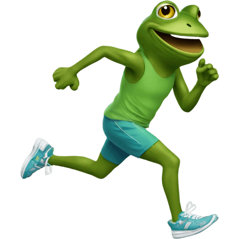 Quick running frog with sneakers emoji