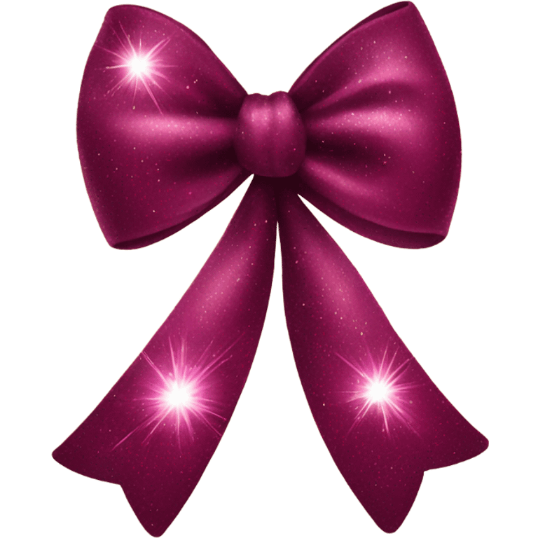 burgundycolor bow with sparkles emoji