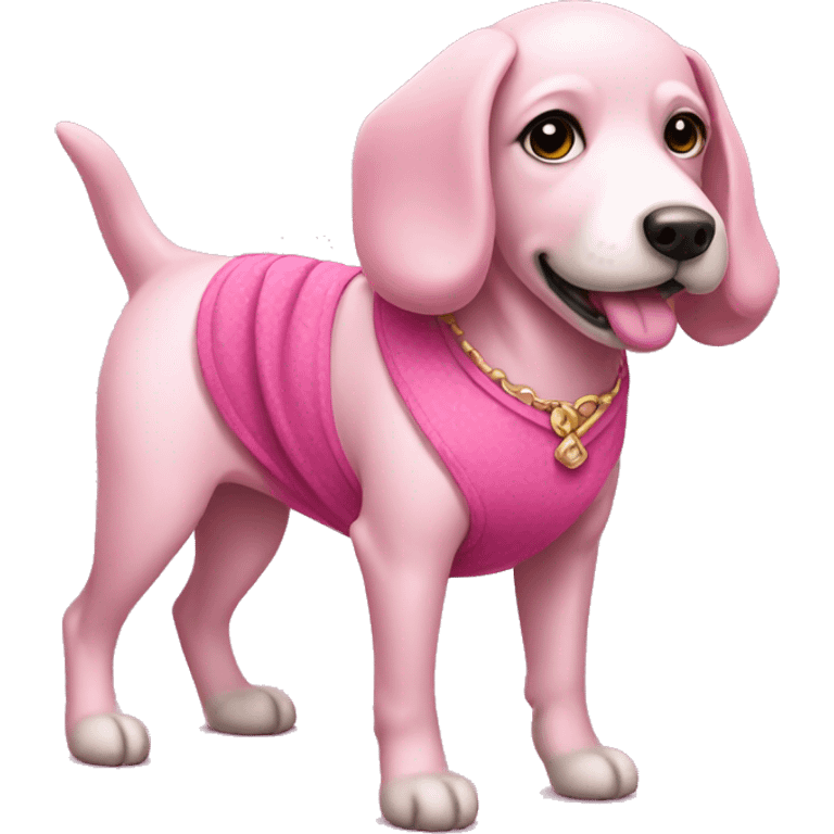 pink dog with dress on emoji