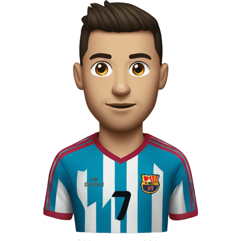 Ronaldo waring Messi shirt  emoji