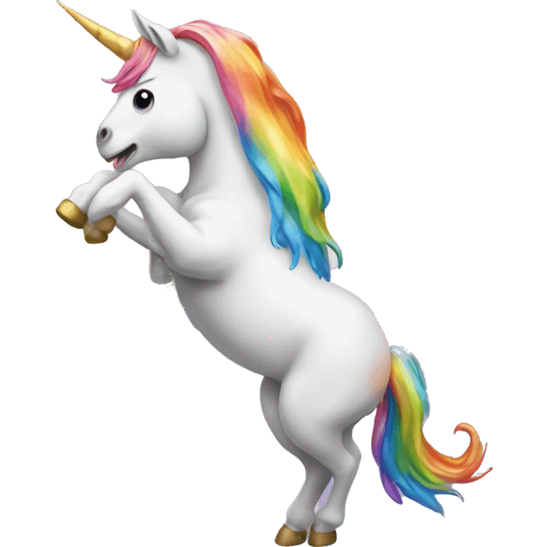 unicorn throwing up a rainbow emoji