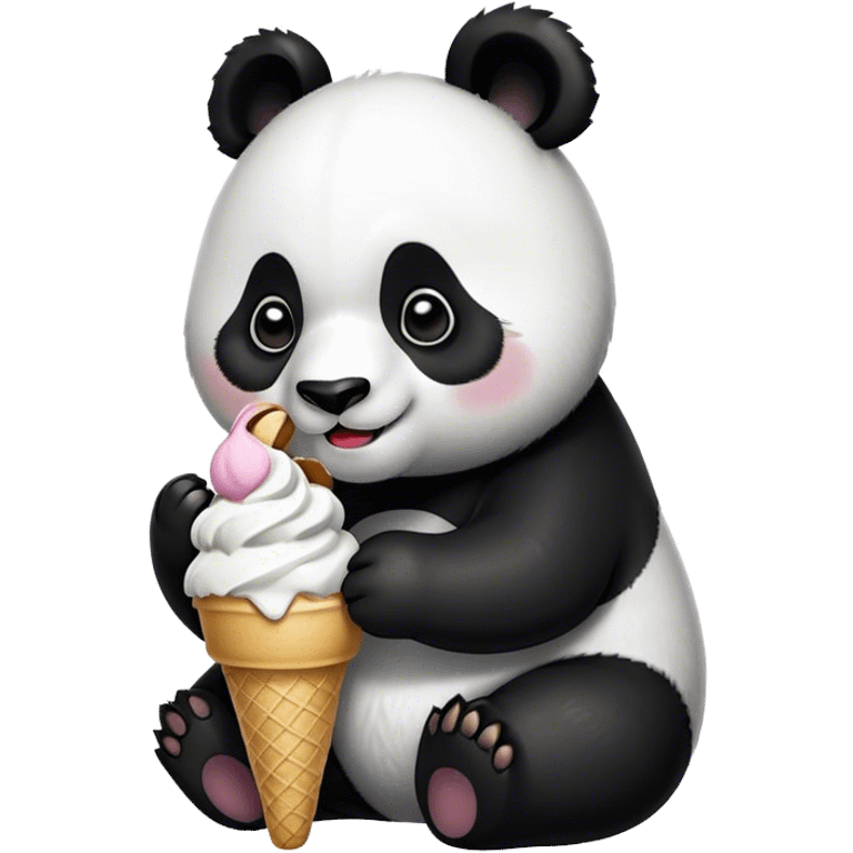 Panda eating ice cream emoji