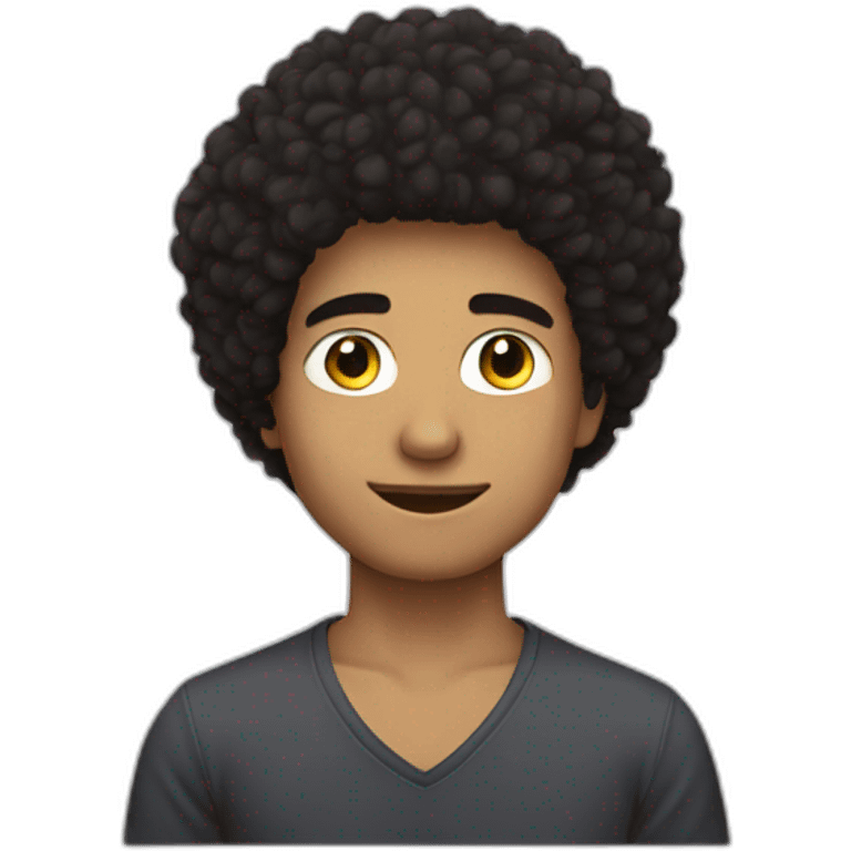 Joven delgado con pelo afro alto emoji