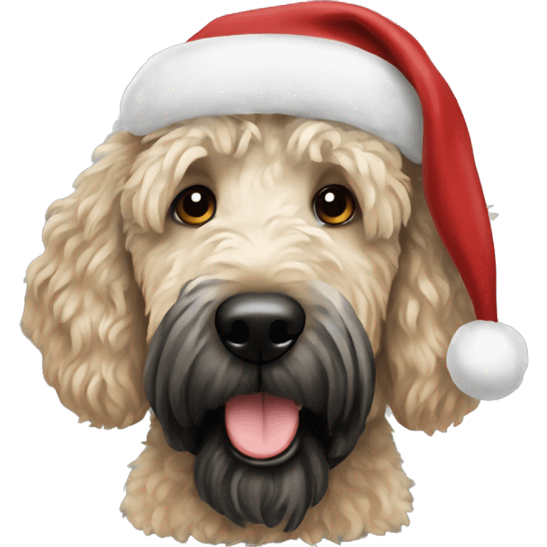 black golden doodle dog christmas emoji