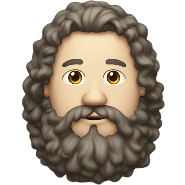 fat white man witb curly long dark hair and a big beard emoji