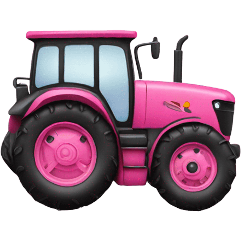 Pink ombre tractor with glitter emoji