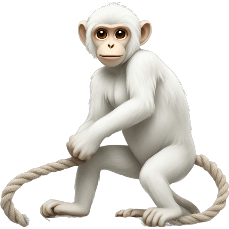 White monkey with a rope emoji