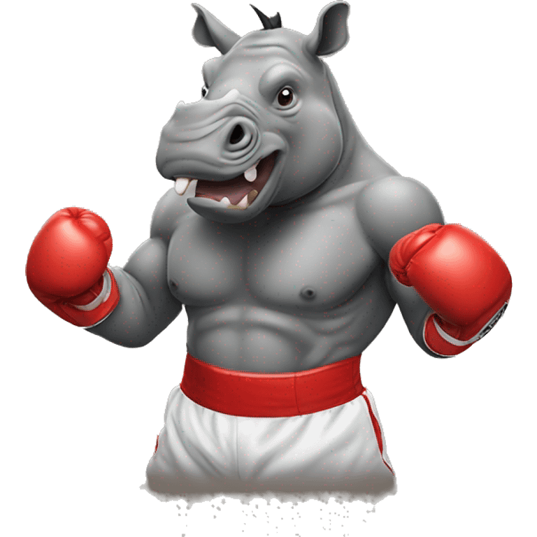 Boxing rhinoceros  emoji