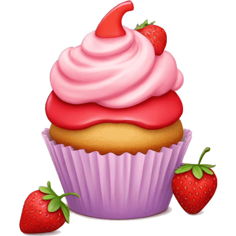 strawberry cupcake emoji