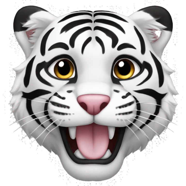 black and white heart tiger emoji