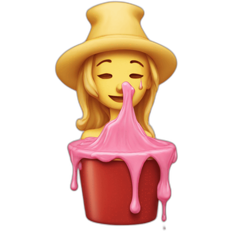 Wax lady melting slowly emoji