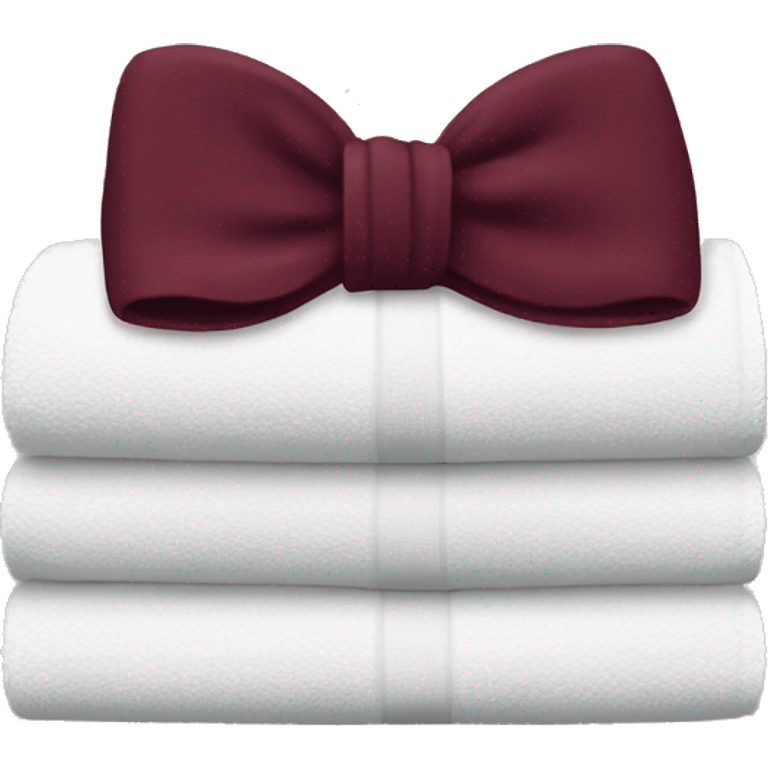 spa hot towels wrapped in a burgundy bow emoji