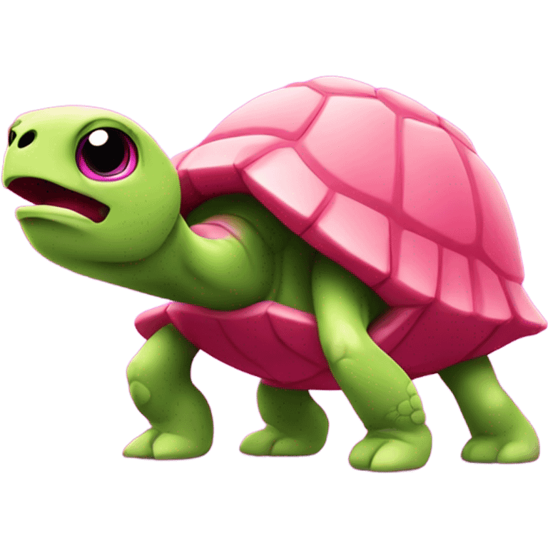 Muscle turtle hot pink emoji