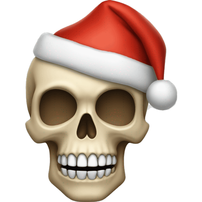 skull with christmas hat emoji