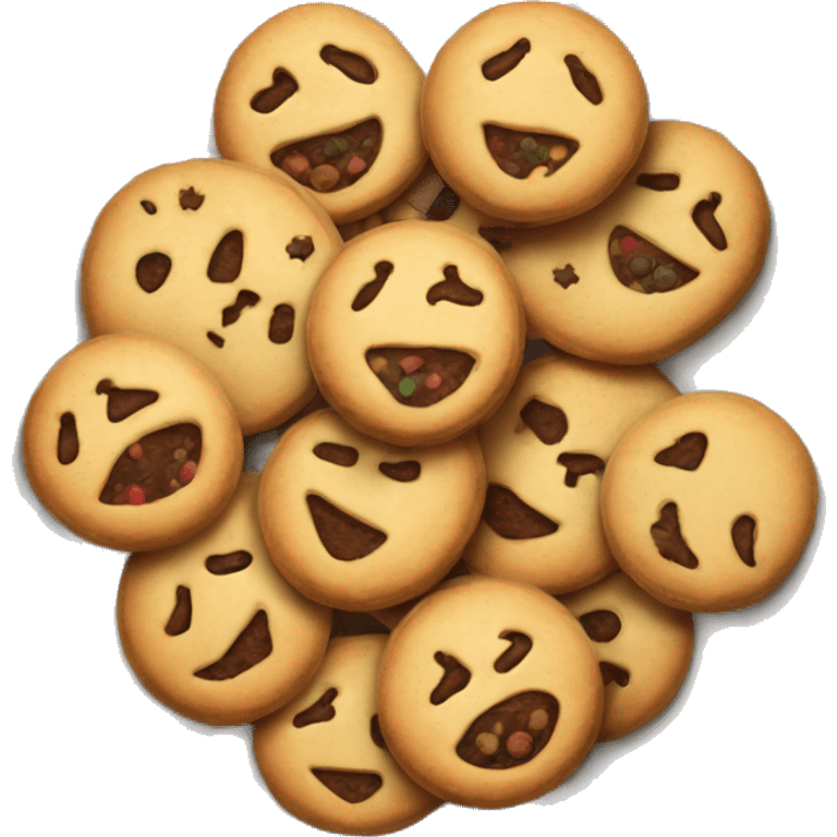 Christmas cookies piled a round plate emoji