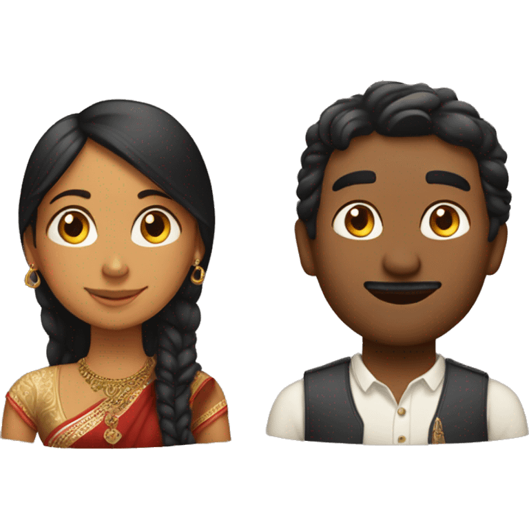 indian woman and british man love emoji