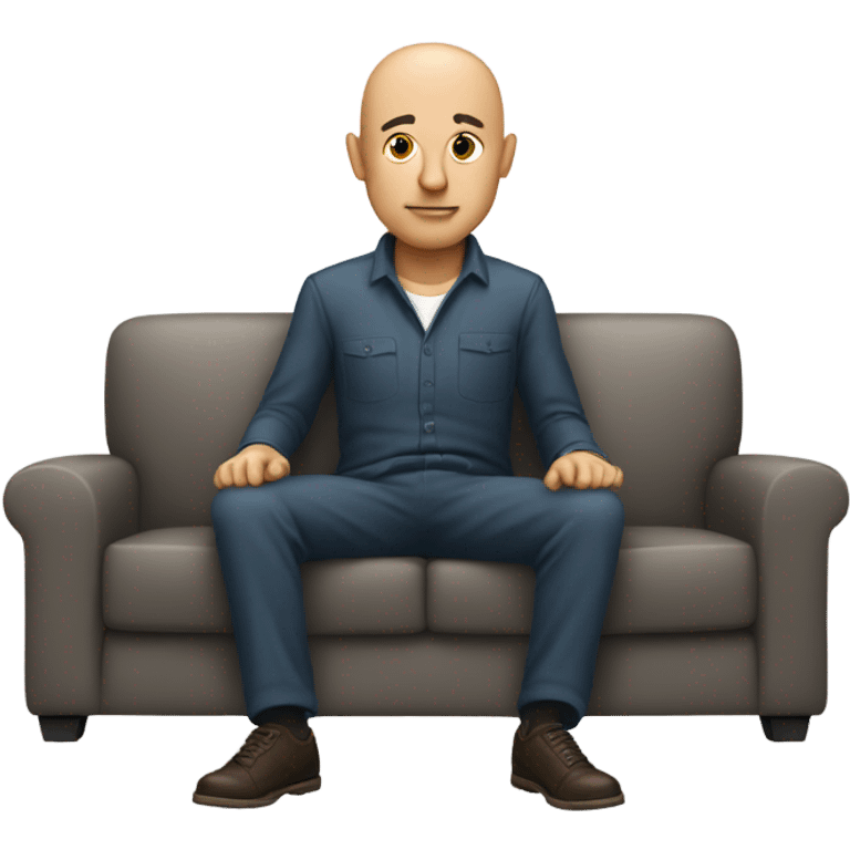 A bald dude watching TV emoji