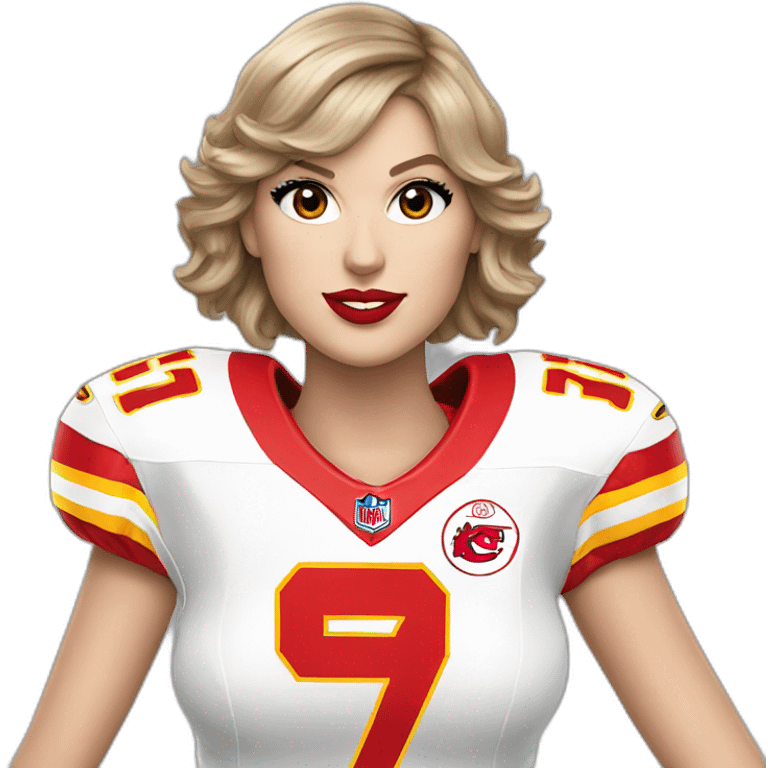 taylor swift wearing #87 chiefs jersey emoji