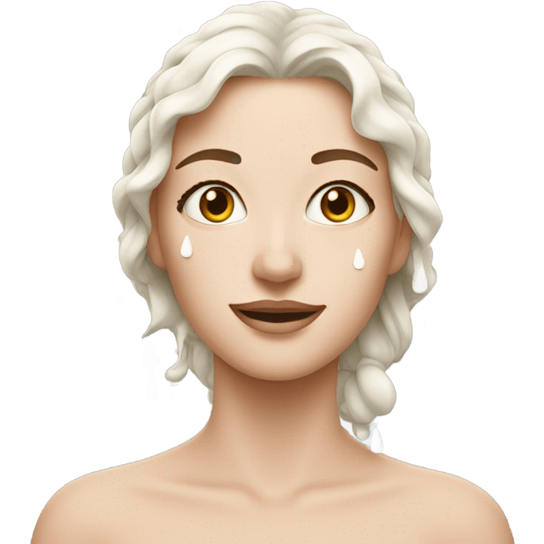 Woman with white drops  emoji