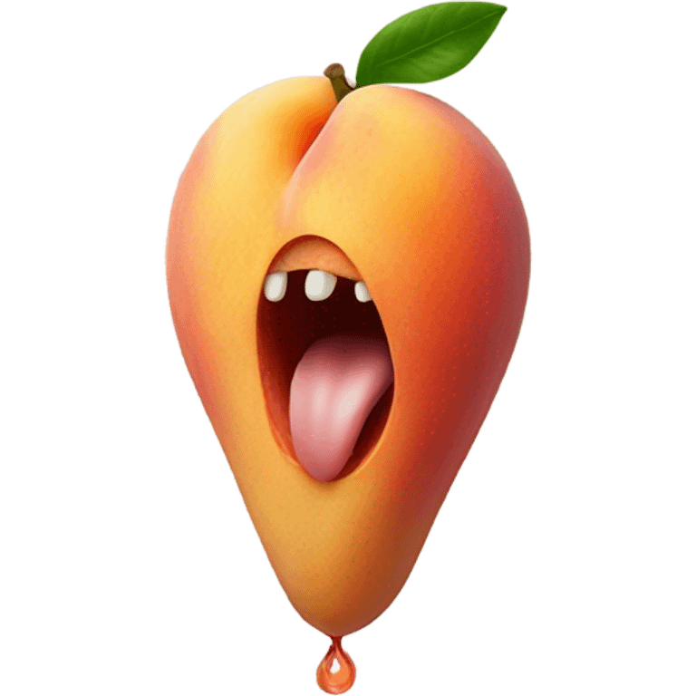 Peach and tongue emoji