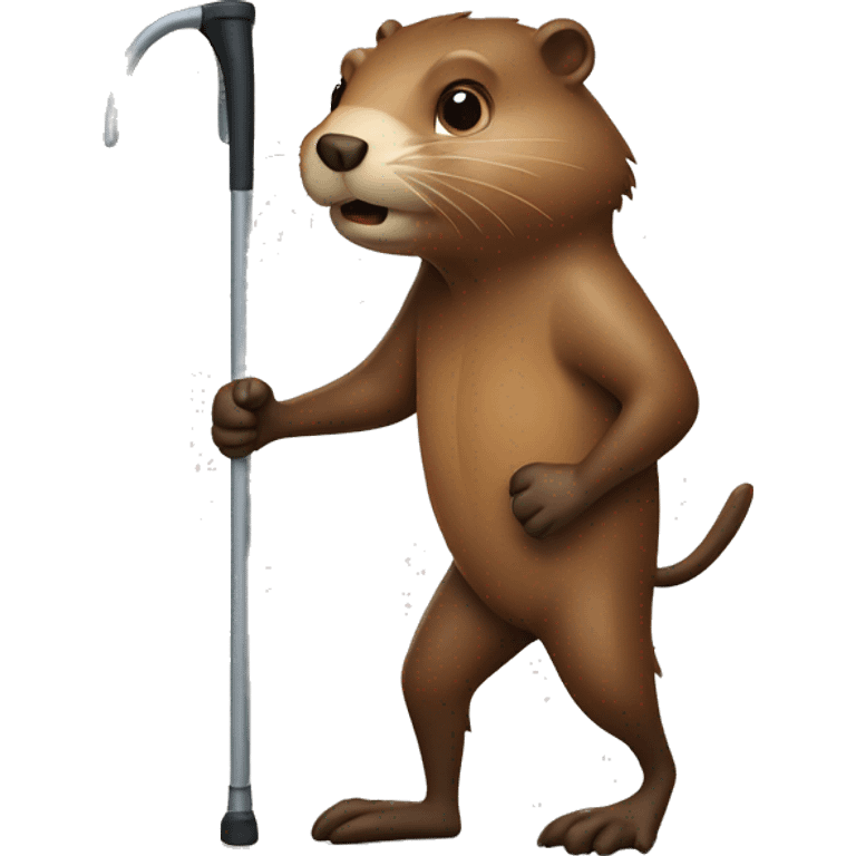 Beaver with crutches emoji